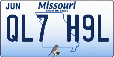 MO license plate QL7H9L