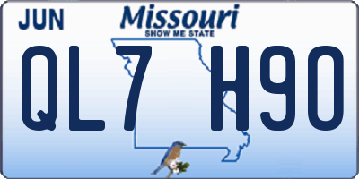 MO license plate QL7H9O