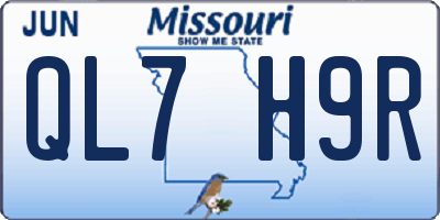 MO license plate QL7H9R