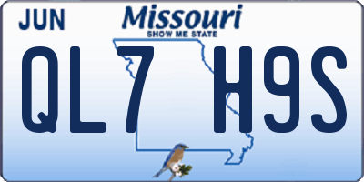 MO license plate QL7H9S