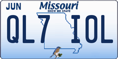 MO license plate QL7I0L