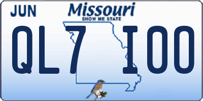 MO license plate QL7I0O