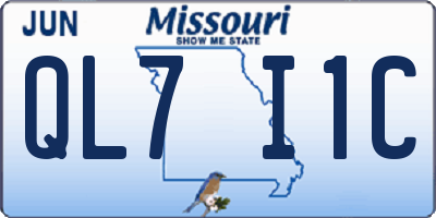 MO license plate QL7I1C