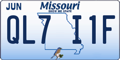 MO license plate QL7I1F