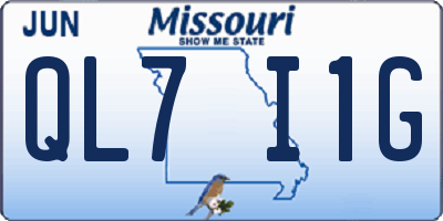 MO license plate QL7I1G