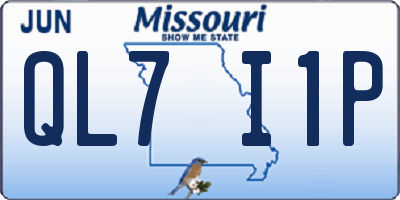 MO license plate QL7I1P