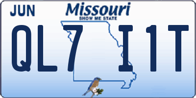 MO license plate QL7I1T