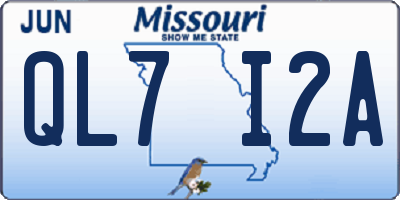 MO license plate QL7I2A
