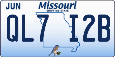 MO license plate QL7I2B