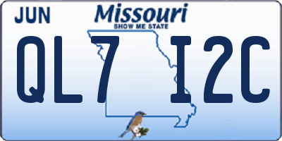 MO license plate QL7I2C