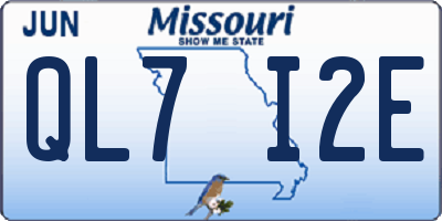 MO license plate QL7I2E
