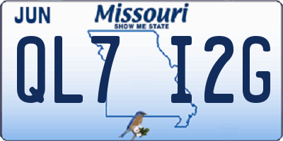 MO license plate QL7I2G