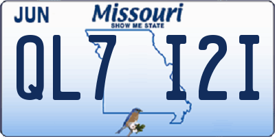 MO license plate QL7I2I