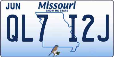 MO license plate QL7I2J