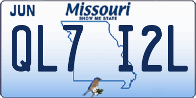 MO license plate QL7I2L