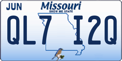 MO license plate QL7I2Q