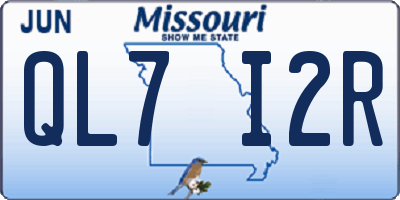 MO license plate QL7I2R