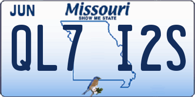 MO license plate QL7I2S