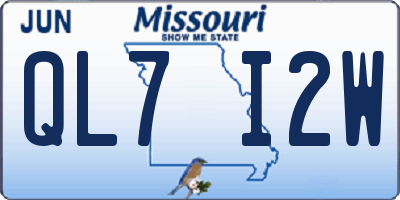 MO license plate QL7I2W