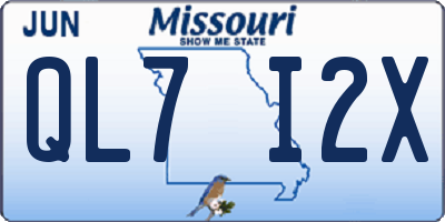 MO license plate QL7I2X