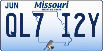 MO license plate QL7I2Y