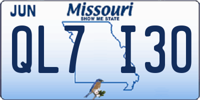 MO license plate QL7I3O