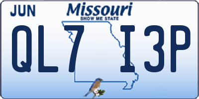 MO license plate QL7I3P
