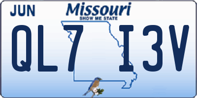 MO license plate QL7I3V