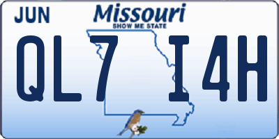MO license plate QL7I4H