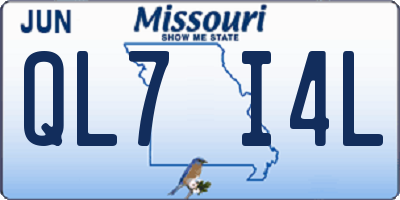 MO license plate QL7I4L