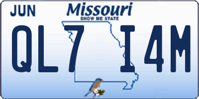 MO license plate QL7I4M