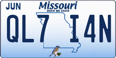 MO license plate QL7I4N