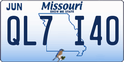 MO license plate QL7I4O