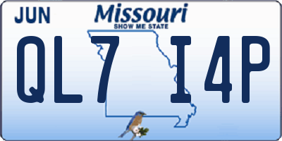 MO license plate QL7I4P