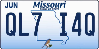 MO license plate QL7I4Q