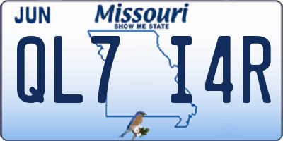 MO license plate QL7I4R