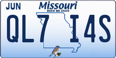 MO license plate QL7I4S
