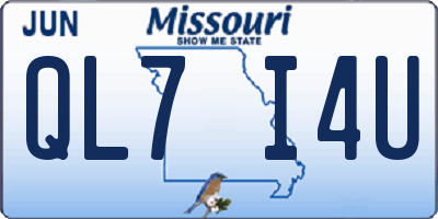 MO license plate QL7I4U