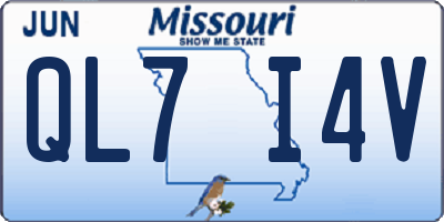 MO license plate QL7I4V