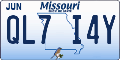 MO license plate QL7I4Y