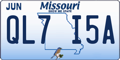 MO license plate QL7I5A
