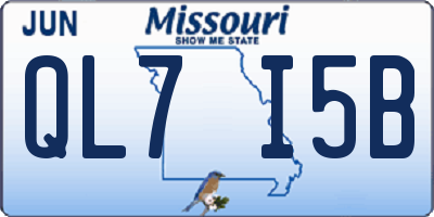 MO license plate QL7I5B