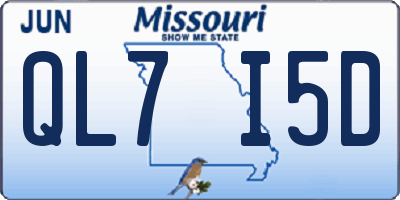 MO license plate QL7I5D