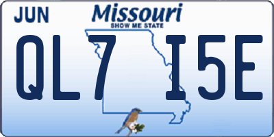 MO license plate QL7I5E
