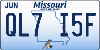 MO license plate QL7I5F