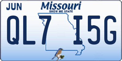 MO license plate QL7I5G