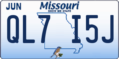 MO license plate QL7I5J