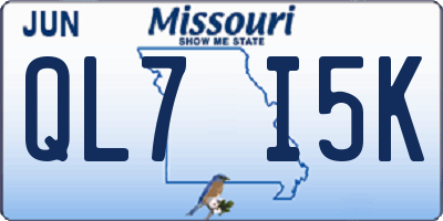 MO license plate QL7I5K