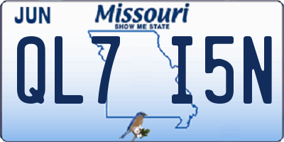 MO license plate QL7I5N