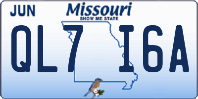 MO license plate QL7I6A